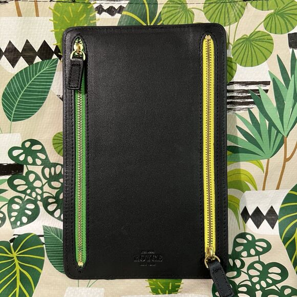 ROYCE New York RFID-Blocking Four Zip Organizer Travel Case Black Leather Wallet - Picture 2 of 9